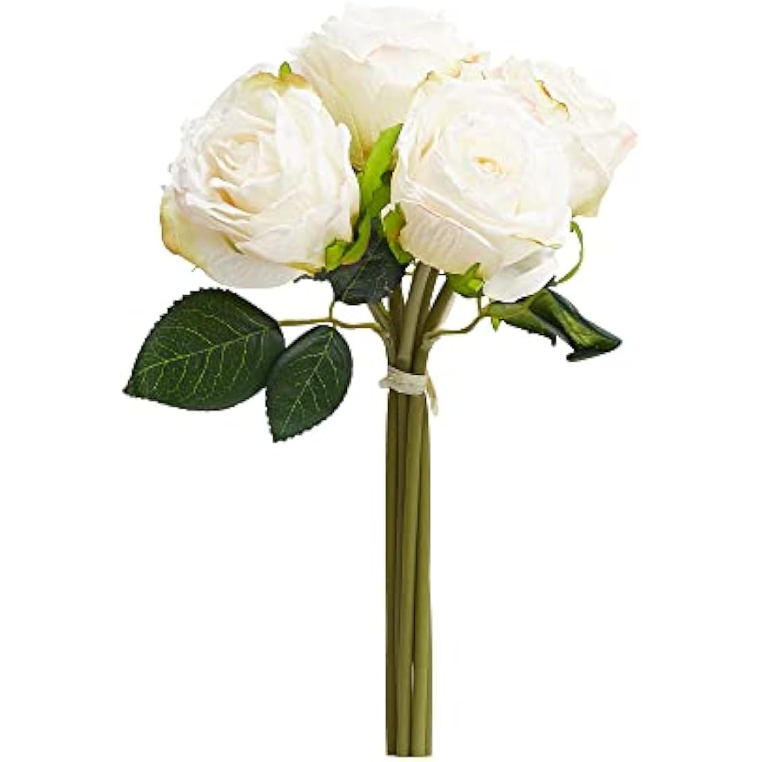 The Baked Studio – 'Dried Touch 7-Piece Rose Stem Bouquet' Artificial Dried Flowers For Cake Decorating, Home Décor, Vases, Weddings, Bridesmaid Bouquets and Crafts (Ivory)