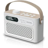 Roxel RDR-40 Stereo DAB/DAB+ Digital and FM Radio Portable Wireless Speaker with Dual Alarm Clock Function, USB & Micro SD MP3 Playback Function, 3.5mm Headphone Output(White)