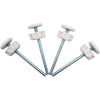 Baby Gate Guru Extra Long M8 (8mm) Spindle Rods for Pressure Mounted Gates Replacement Set - 4 Pack of M8 Spindle Screw Bolts for Baby and Pet Safety Gates - Choose Your Color (8mm, White)