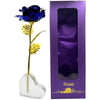 TINYOUTH 24K Blue Rose Forever Rose, Gold Plated Rose Flower with Stand for Friends, Valentine's Day, Mother's Day, Thanksgiving, Birthday, Christmas