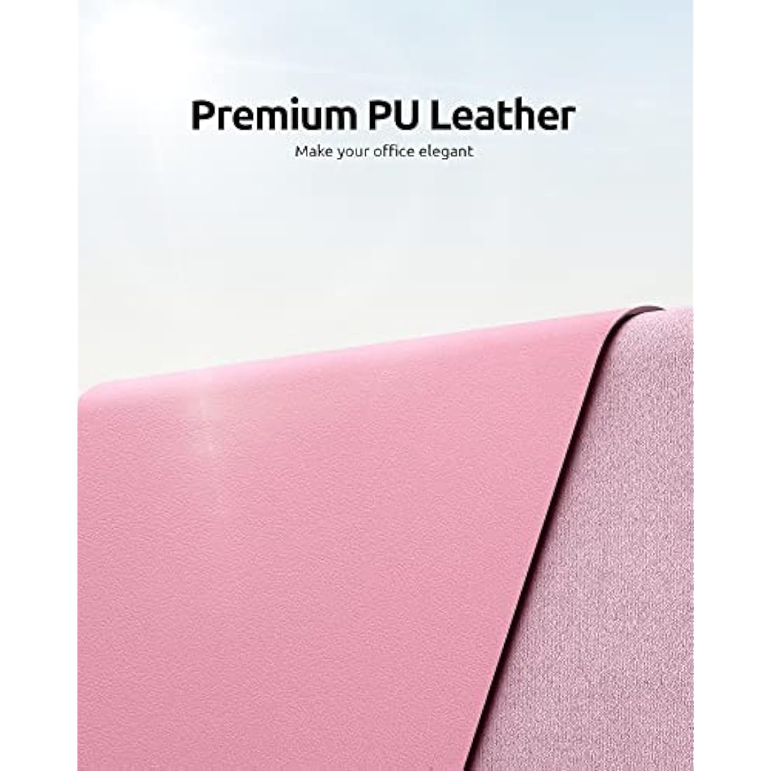 YSAGi Leather Desk Mat, Large Mouse Mat, Non-Slip Desk Pad, Waterproof PU Leather Table Protector Writing Pad for Office and Home (80 x 40 cm, Pink)