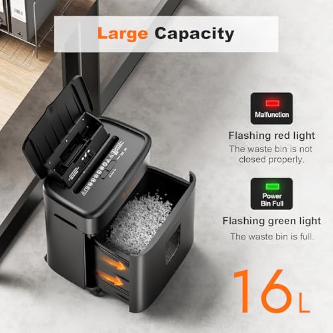 Bonsaii 100-Sheet Auto Feed Paper Shredder, Micro Cut Heavy Duty shredder with P-4 Security Level, Up to 30-Minute Continuous, 16L Bin, Anti-Jam Shredders for Home Office use, Black, C231-D
