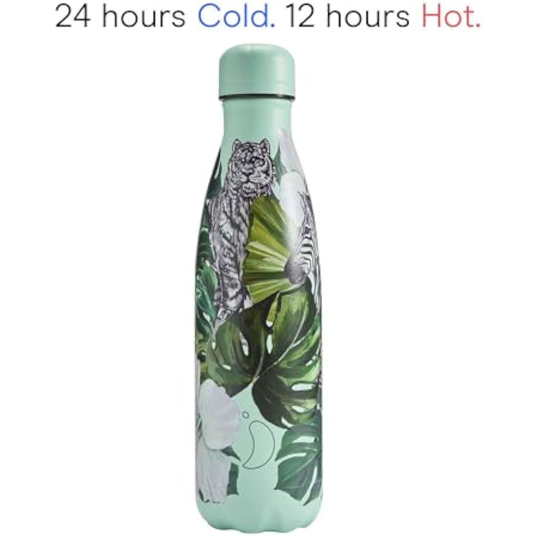 Chilly's Water Bottle - Stainless Steel and Reusable - Leak Proof, Sweat Free - Wild Monstera, 500ml