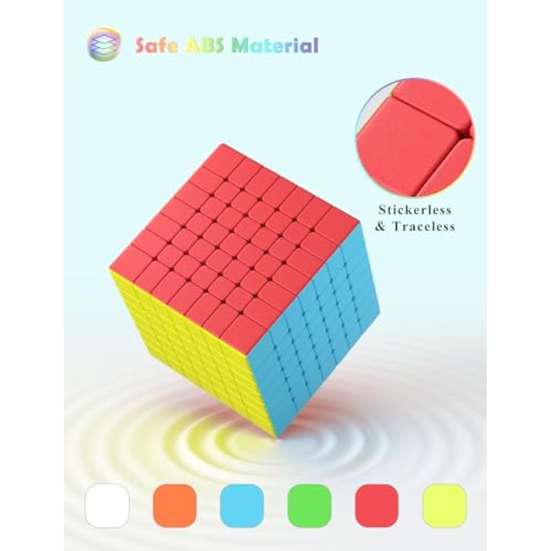 ROXENDA Speed Cube - Fast Smooth Turning Solid Durable & Stickerless Frosted, Best 3D Puzzle Magic Cube Toy - Turns Quicker than Original for kids Gift & Adult & Children(7x7x7 Cube)