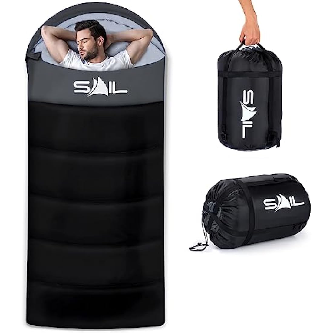 SAIL XL Sleeping Bag Extra Wide for Big & Tall Person 3-4 Season 1.6KG - 2.7KG Lightweight,Waterproof Indoor & Outdoor Use for Adults for Hiking, Backpacking and Camping