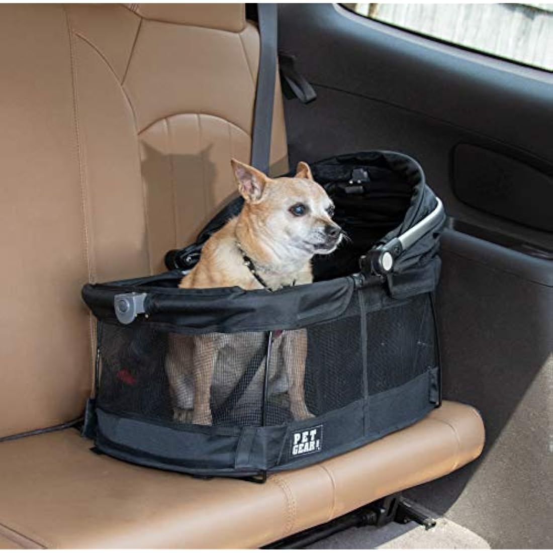 Pet Gear View 360 Pet Safety Carrier & Car Seat for Small Dogs & Cats Push Button Entry