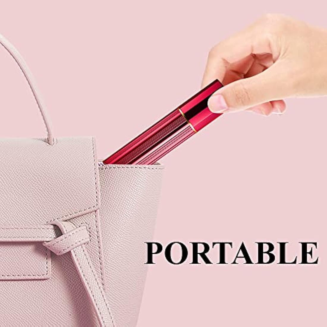 Aurdox Perfume Atomiser Refillable, Mini Travel Size Perfume Bottles Empty, Small Spray Bottle with Bottom Pump, Leaking Proof and Portable for Women and Men, Elegant Design, 5ml (Red