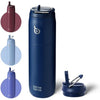 Bottle Bottle Insulated Water Bottle 950ml(32oz) with Straw and Lid for Sports and Gym Stainless Steel Metal Drink Flask for Hot Water with Handle (Indigo Blue)