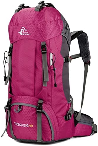 Bseash 60L Waterproof Hiking Camping Backpack with Rain Cover, Lightweight Outdoor Sport Travel Daypack Rucksack for Climbing Skiing