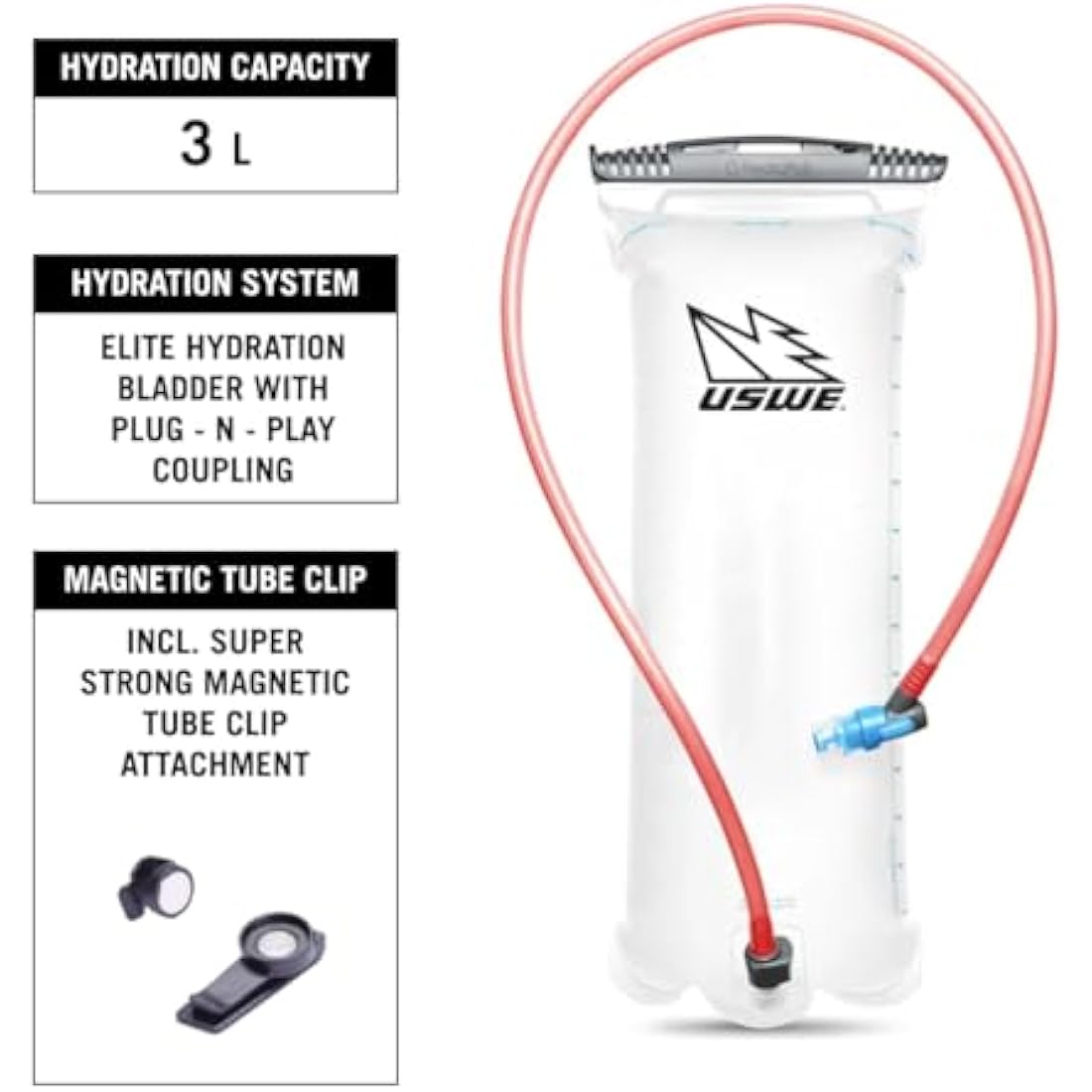 USWE MTB Hydro - Hydration Pack for Cycling, Mountain Biking, E-MTB and Gravel Riding, Backpack with Water Bag