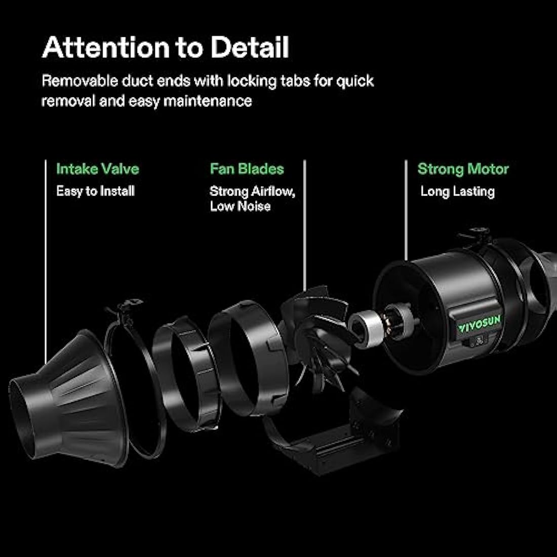 VIVOSUN Duct Fan 100 mm Extractor Fan 357 m³/h with E12 Speed Control Carbon Filter & 240 cm Air Duct AeroZesh T4 Exhaust Set Cooling and Ventilation System for Grow Tent