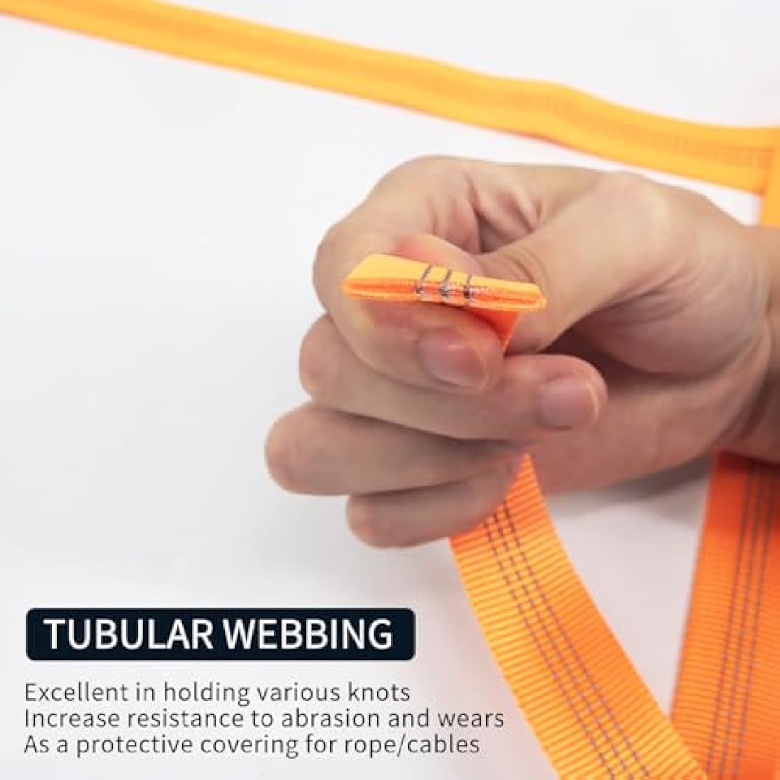 NewDoar UIAA & CE Certified 1 inch Nylon Tubular Webbing Tube/Tubular Climbing Webbing - Heavy Duty Strap for Rescue, Climbing, Harnesses, Rock Work & Firefighting