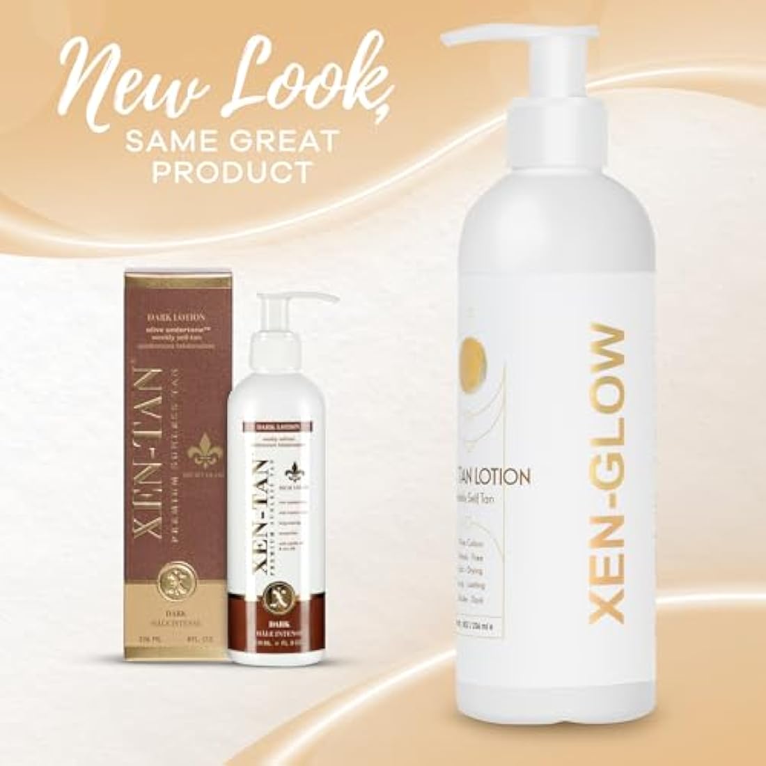 XEN-GLOW Dark Self Tanning Lotion - Hydrating Olive Self Tan for Face & Body – Fast drying Dark Fake Tan Lotion with Vitamin C, Vitamin E, & Aloe Extract, Long lasting & Streak free Application, 236ml