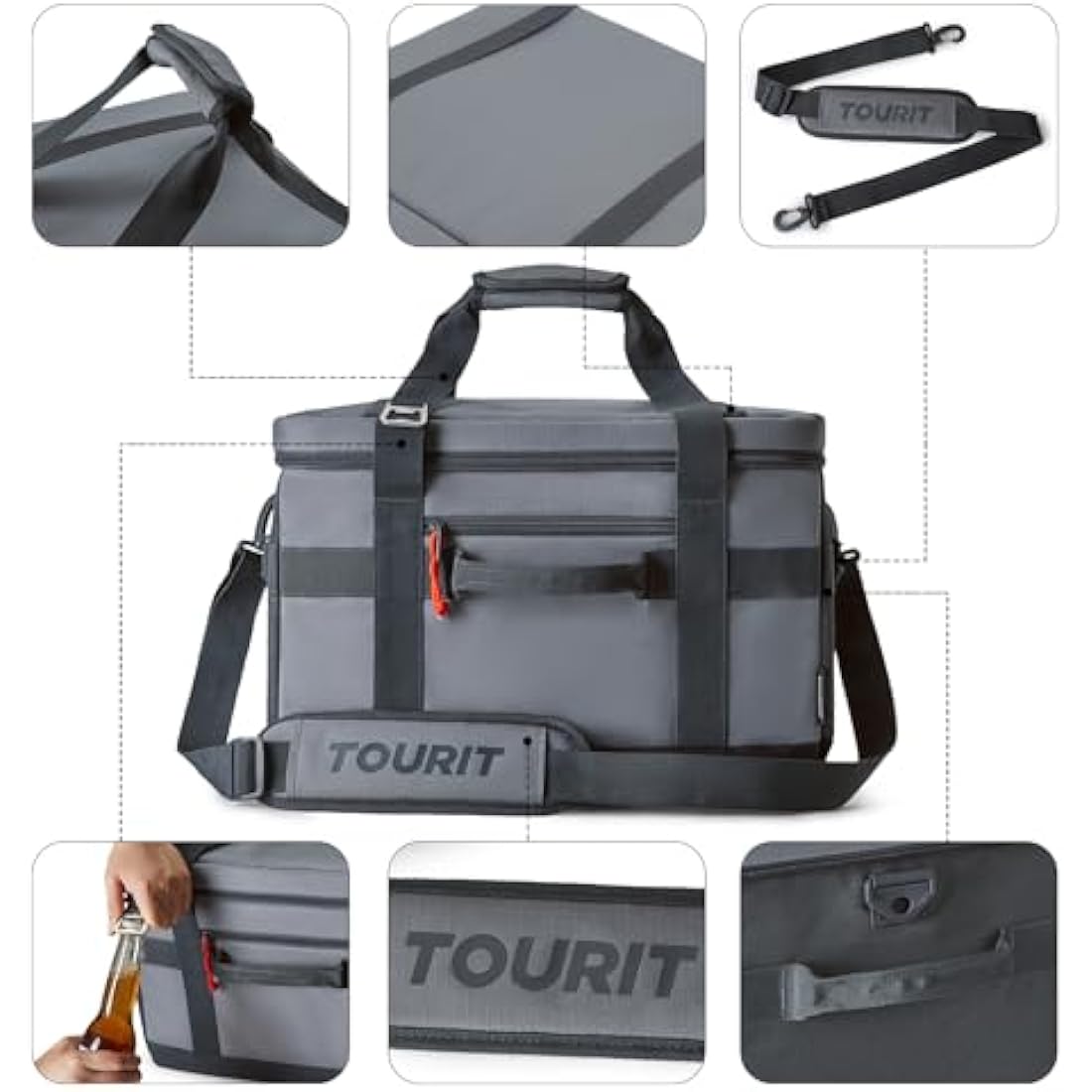 TOURIT Cooler Bag 40-Can Insulated Soft Cooler Large Collapsible Cooler Bag 32L Lunch Coolers for Picnic, Beach, Work, Trip