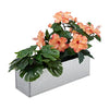 Relaxdays Window Box For Interior, Planter, Metal Cachepot For Flower-and Herb Pots, Rectangular Tub, Silver, Iron, 13.5 x 40 x 12.5 cm