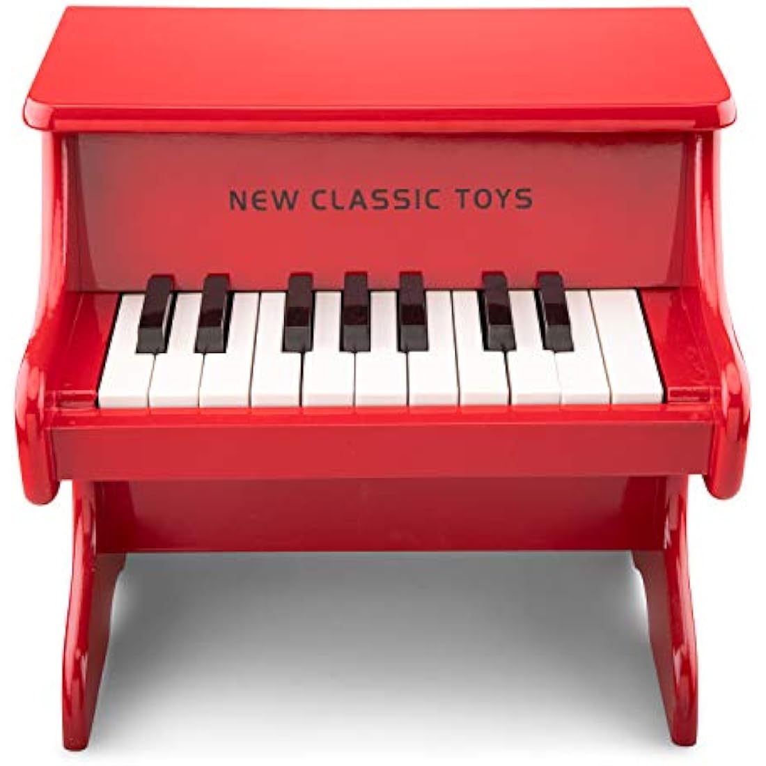 New Classic Toys 10155 Wooden Piano Book for Toddlers 3 Boys and Girls Baby Gifts, Kids Musical Instruments for Childrens Three Year Old, Piano - Red