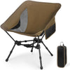 Lightweight Folding Camping Chair: Portable Ultralight Height Adjustable Folding Camping Chair 330 lbs Capacity with Side Pockets Ideal Backpacking Chairs for Short hikes and Cycling Trips (Khaki)