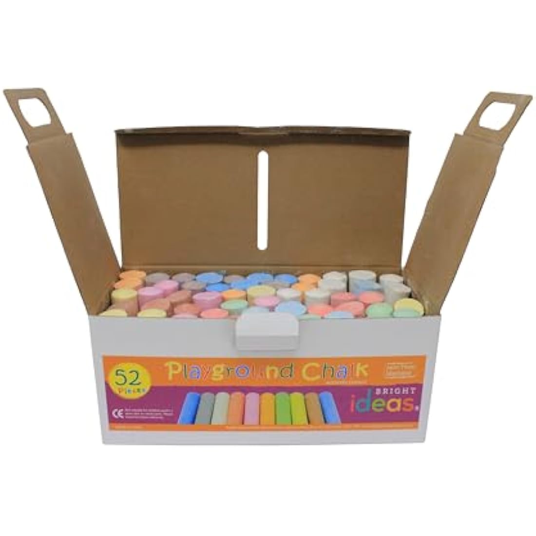 Bright Ideas Giant Colourful Playground Chalk, Assorted, 52 chalks, 10cm, BI8014