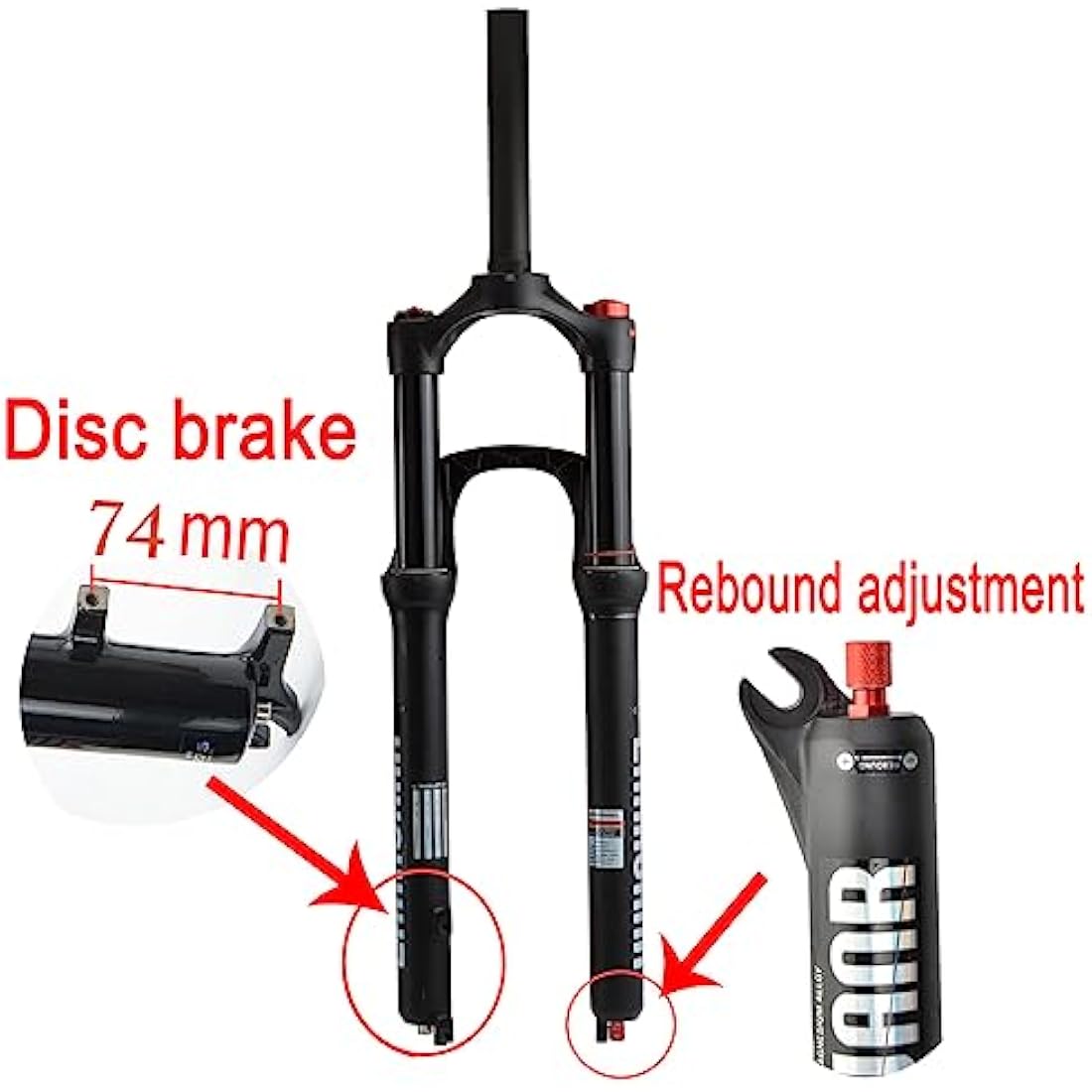 LANXUANR 26/27.5/29 Inch Mountain Bike Fork Rebound Adjustment,Air Supension Front Fork 100mm Travel,9mm Axle,Disc Brake