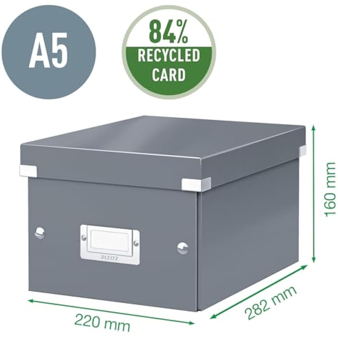 Leitz A5 Storage Box, Click and Store Range 60430001 - Small, White