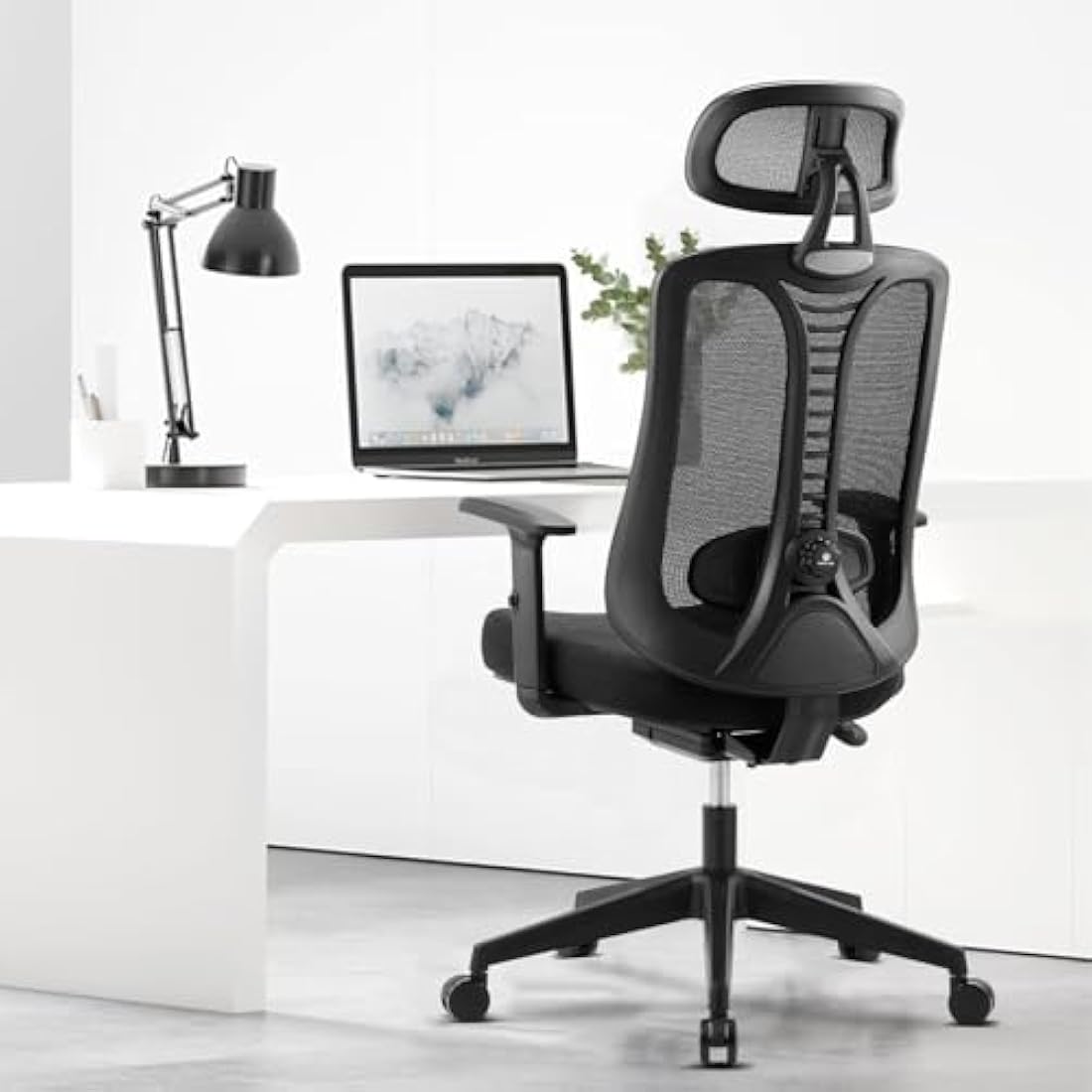 Magic Life Ergonomic Office Chair, Adjustable Home Desk Chair,Adjustable Lumbar Support with Thickened Cushion,3D Headrest & Comfortable Armrest Computer Chair