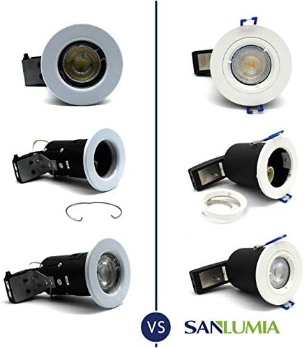 10 X Sanlumia LED Fire Rated Downlight Can GU10 Recessed Ceiling Twist & Lock Downlight IP20 Chrome