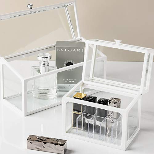 London Boutique Lipstick Organiser 21 Sections Lipstick Holder Storage with Lid Dustproof Extra High (Pine Green)