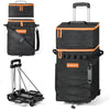Odoland Cooler Box on Wheels, Leakproof Insulated Soft Rolling Cooler Bag with Stable All Terrain Cart and Handle Collapsible for Camping Beach Fishing Picnic with 6 Ice Cold Pack
