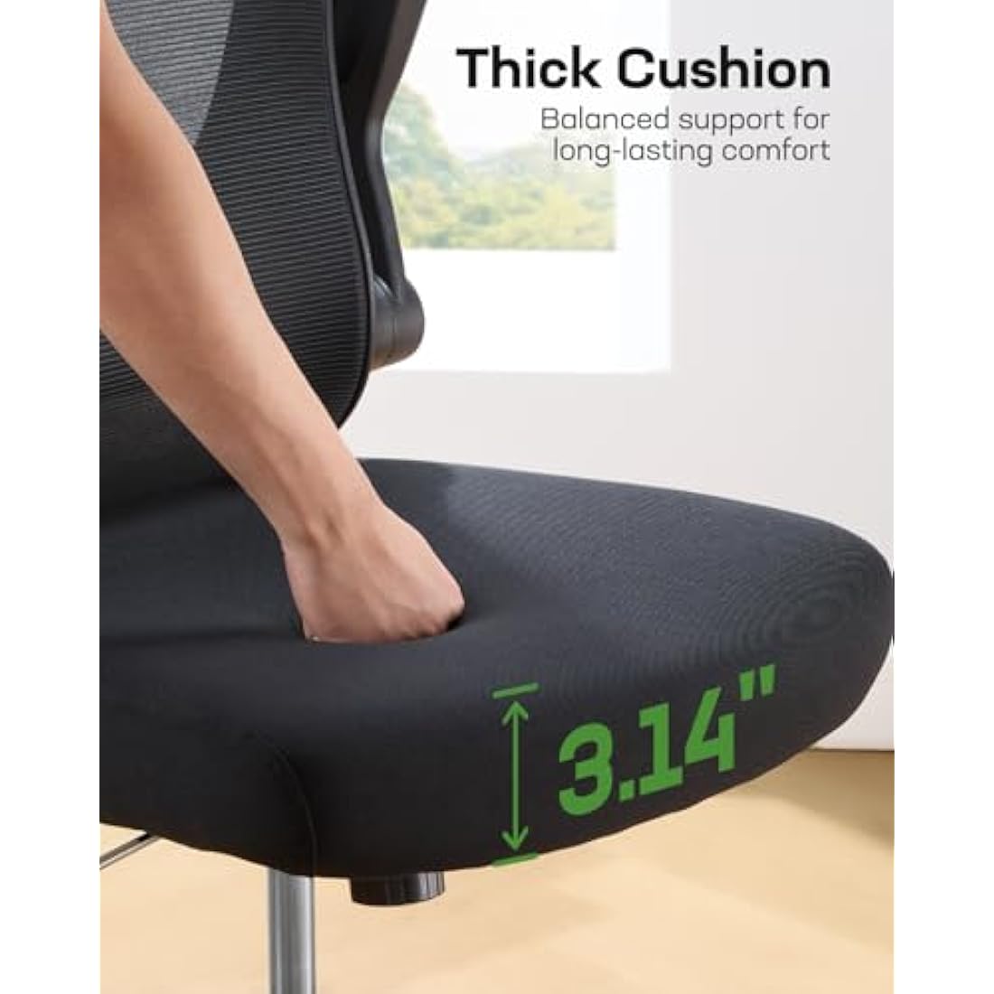 Marsail Ergonomic Office Chair: Ergonomic Gaming Chair with 3D Headrest, 3D Lumbar Support, Flip-up Armrests, High Back Adjustable Desk Chair with 90-120° Tilt Lock, Thick Cushion, Swivel Task Chair