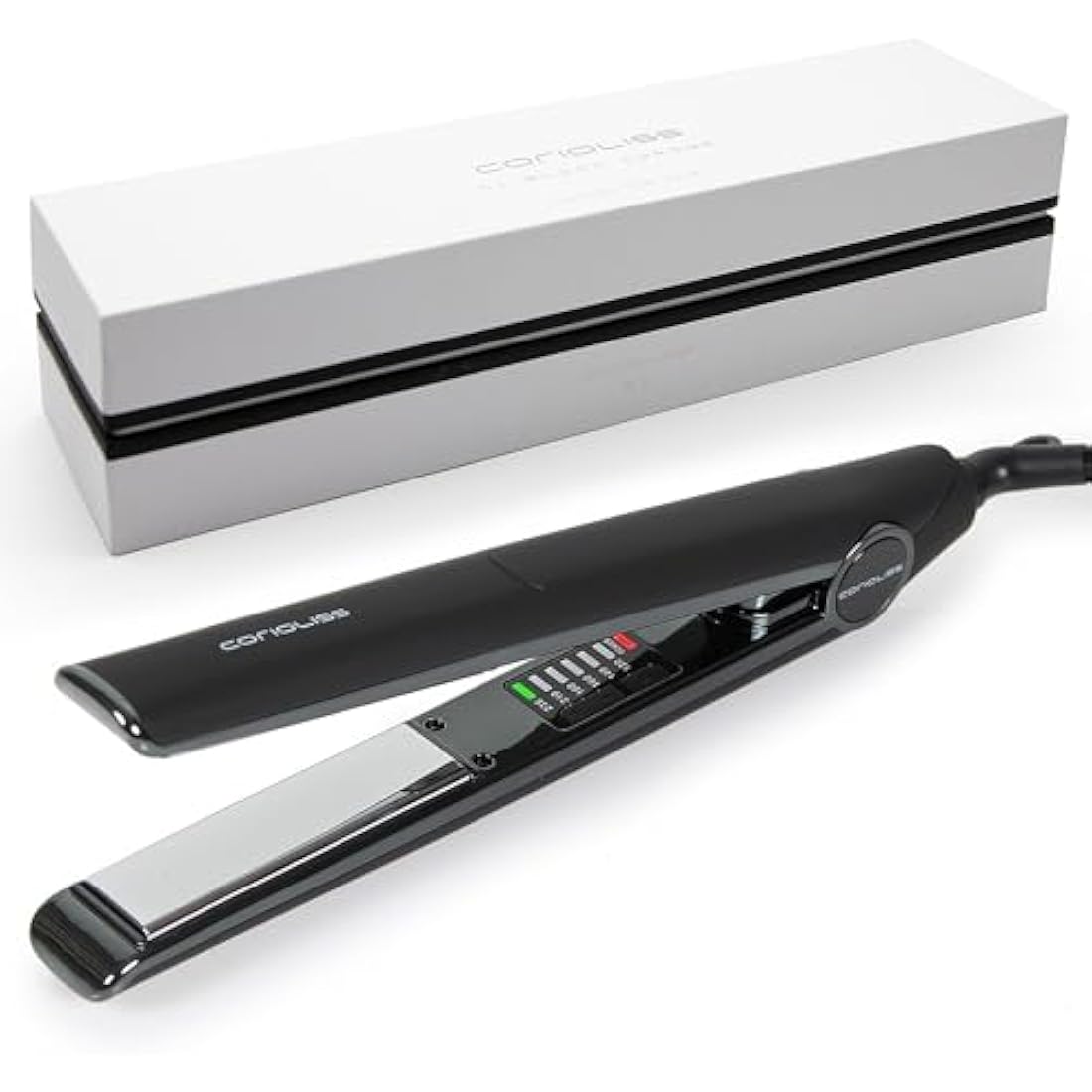 Corioliss C1 Hair Straightener for Women | Professional Titanium Plates | Ionic Flat Iron | Temperature Control 120°C to 235°C | Straightening and Waves | Travel Case | UK Plug | Black Chrome