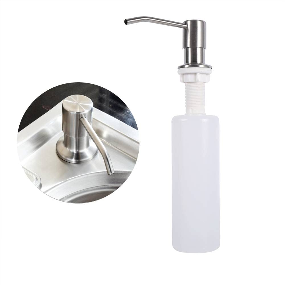 TOPINCN 300Ml Soap Dispenser Stainless Steel Sink Dispenser Lotion Dispenser Connected To The Plastic Bottle Modern Kitchen Faucet Sink Lotion Pump