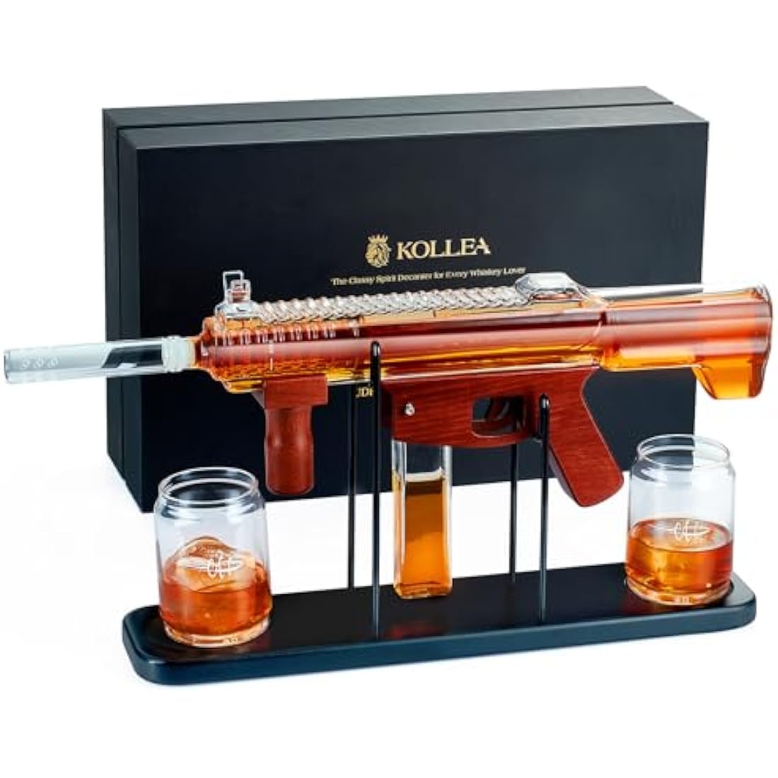 Gifts for Men Dad, Kollea Gun Whiskey Decanter Set-Limited Edition, Liquor Decanter with Bullet Shot Glass, Cool Anniversary Birthday Gift for Him Husband, Military Present for Home Bar Drinking
