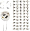 DiCUNO GU10 Lamp Holder 0.75mm² Silicon Wire GU10 Connector Ceramic Base for LED and Halogen,250V,Max 300W,50-Pack