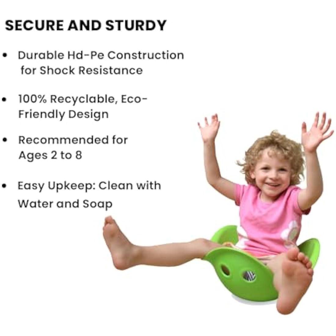 MOLUK Bilibo Endless Play Possibilities for Kids, Motor Skills Toy for Children from 2 Years, Play and Spin Seat, Imaginative Learning Toy, Hand-Eye Coordination, Travel-Friendly, Non-Toxic, Green
