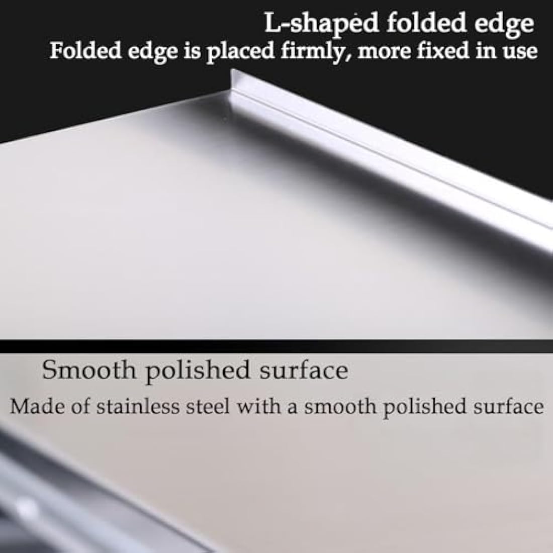 uyoyous Stainless Steel Cutting Board 80 x 50cm Large Chopping Board Pastry Board Worktop with Rolling Pin, Kitchen Cutting Mat for Kneading Pastry Meat Vegetables Bread