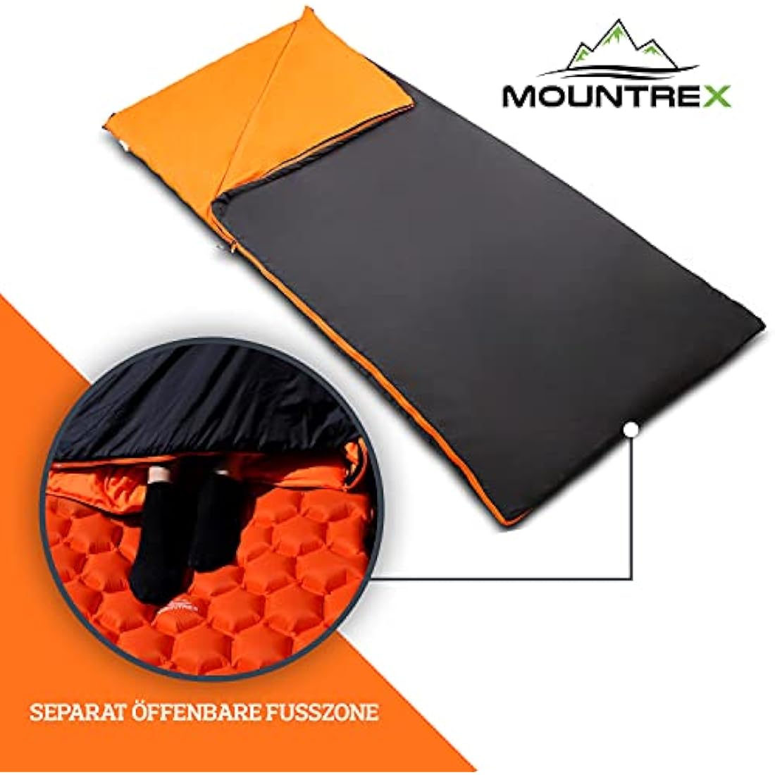 MOUNTREX® Sleeping Bag - Small Pack Size & Ultralight (700 g) Summer Blanket Sleeping Bag - Outdoor Summer Sleeping Bag - Camping, Travel, Festival - Linkable