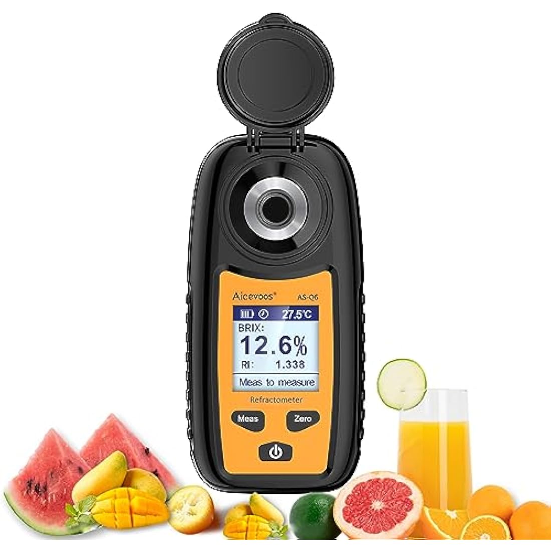 Aicevoos Brix Meter, Digital Brix Refractometer Automatic Temperature Compensation Brix Refractometer Range 0-35%
