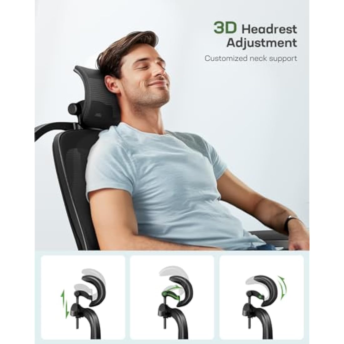 Marsail Ergonomic Office Chair: Ergonomic Gaming Chair with 3D Headrest, 3D Lumbar Support, Flip-up Armrests, High Back Adjustable Desk Chair with 90-120° Tilt Lock, Thick Cushion, Swivel Task Chair