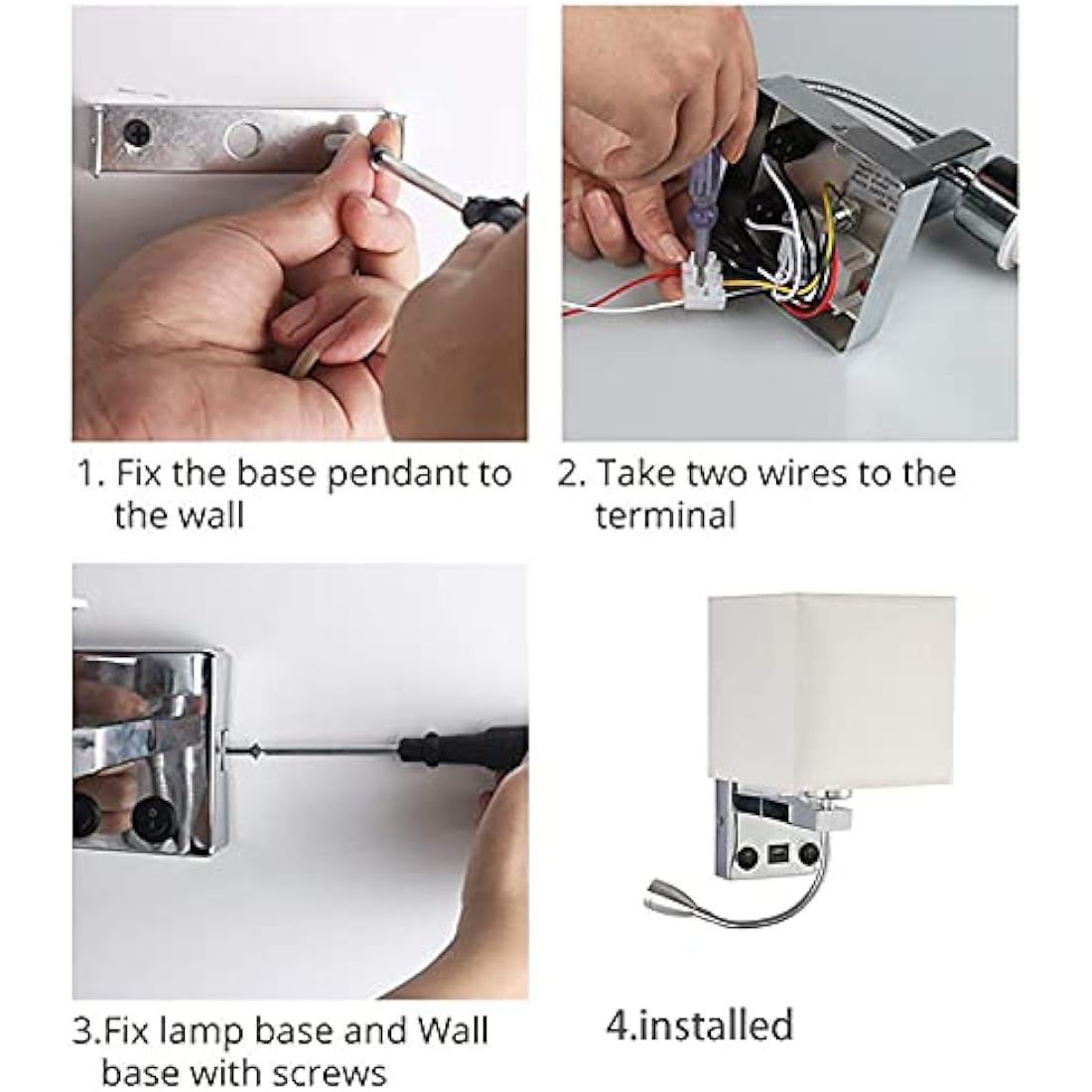 DEECOZY LED Wall Lamp Indoor, Bedside Reading Rocker Wall Light,2 Toggle Switches,Tendlife Bedroom Wall Lamp, Candle Holder Living Room Corridor Wall Lamp 3W and E27 Lamp Holder