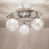 AUROLITE AL1034 BOLLA 3xG9 LED Semi Flush Ceiling Light, Polished Chrome Finish, 12W, Ideal for Living Room, Bedroom, Kitchen, and Hallway, Swirl, Natural White 4000K