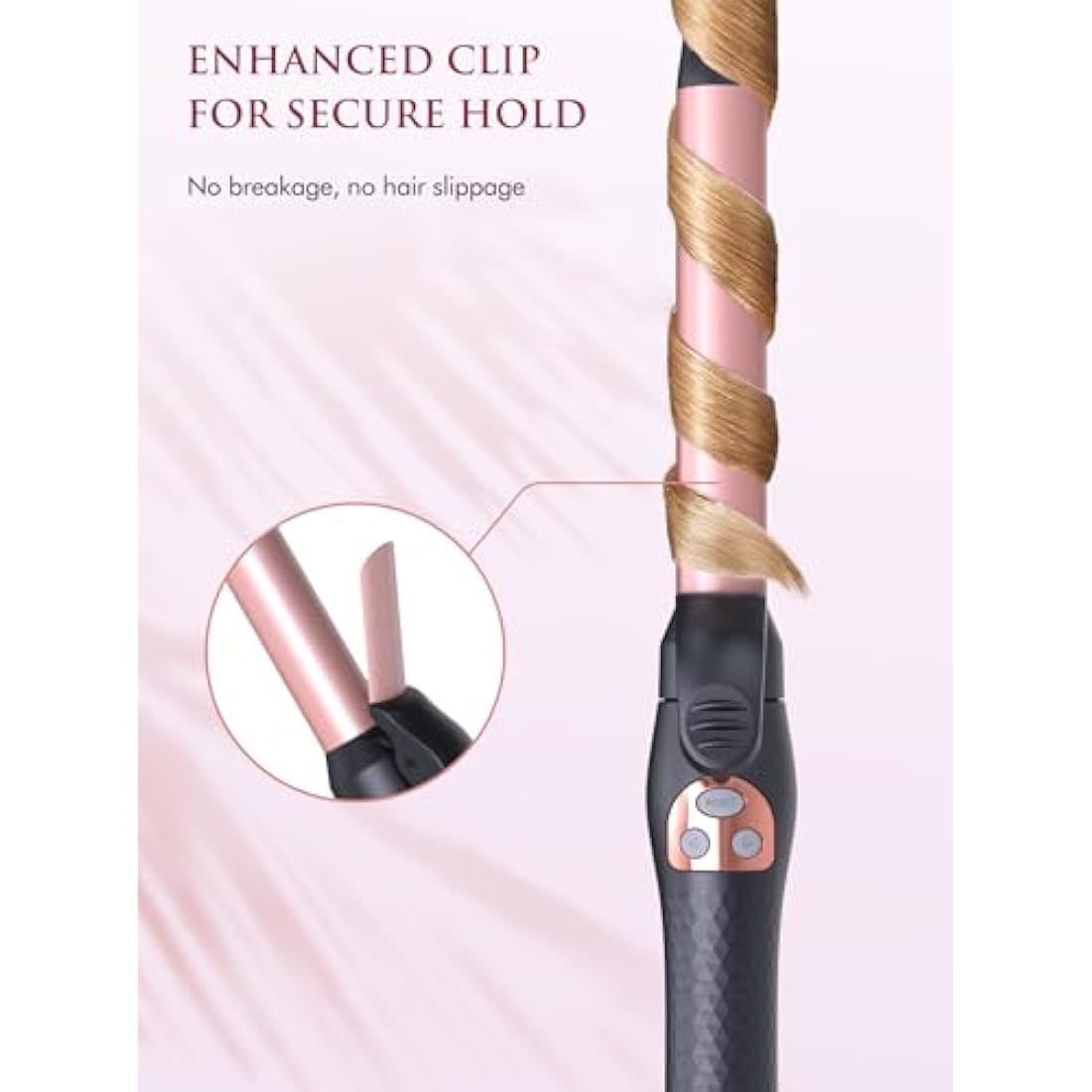 LANDOT Automatic Rotating Curling Tongs: 25mm Easy-to-use Auto Hair Curling Iron Curler - Spin Curling Wand Long Barrel for Salon Quality Curls and Waves - 5 Temp Settings fit All Hair Types