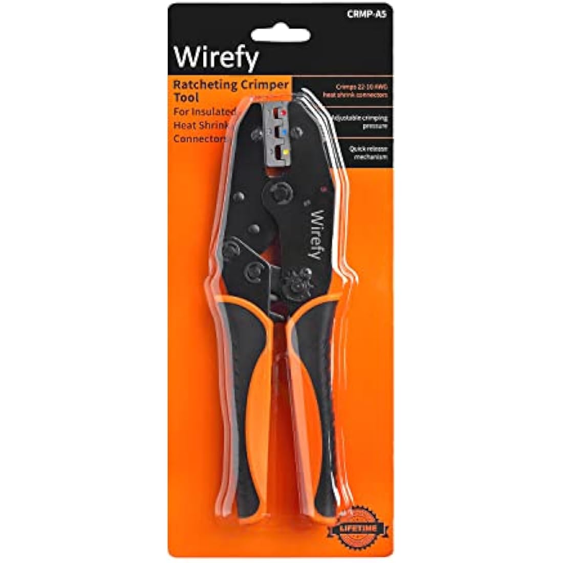 Crimping Tool for Heat Shrink Connectors - Ratcheting Wire Crimper - Crimping Pliers - Ratchet Terminal Crimper - Wire Crimp Tool by Wirefy