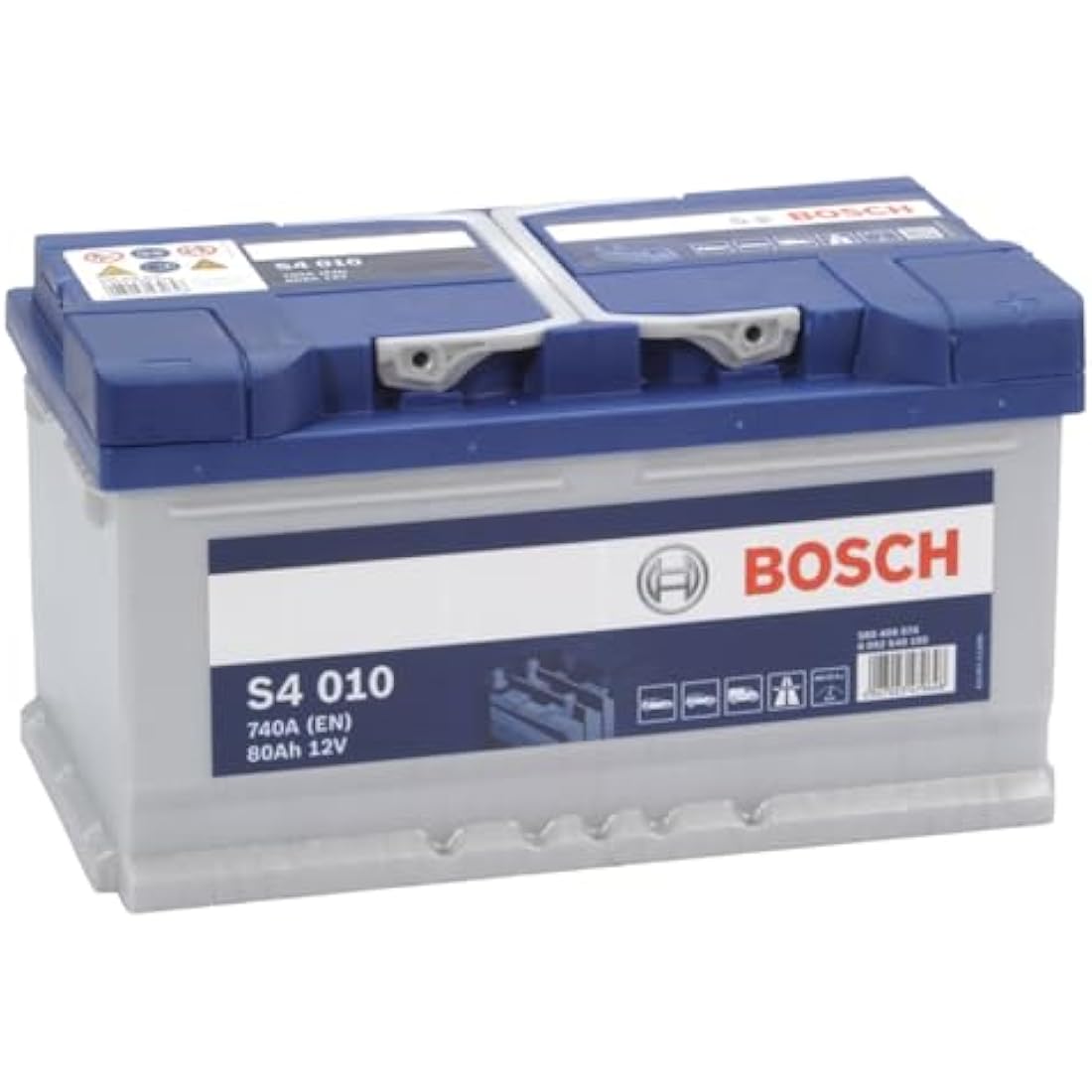 Bosch S4 010 Car Battery 80 A/h - 740 A - 12 V Battery, Type 110, Lead-acid for Non-Start/Stop Vehicles, Left (-) Right (+), 315 x 175 x 175 mm