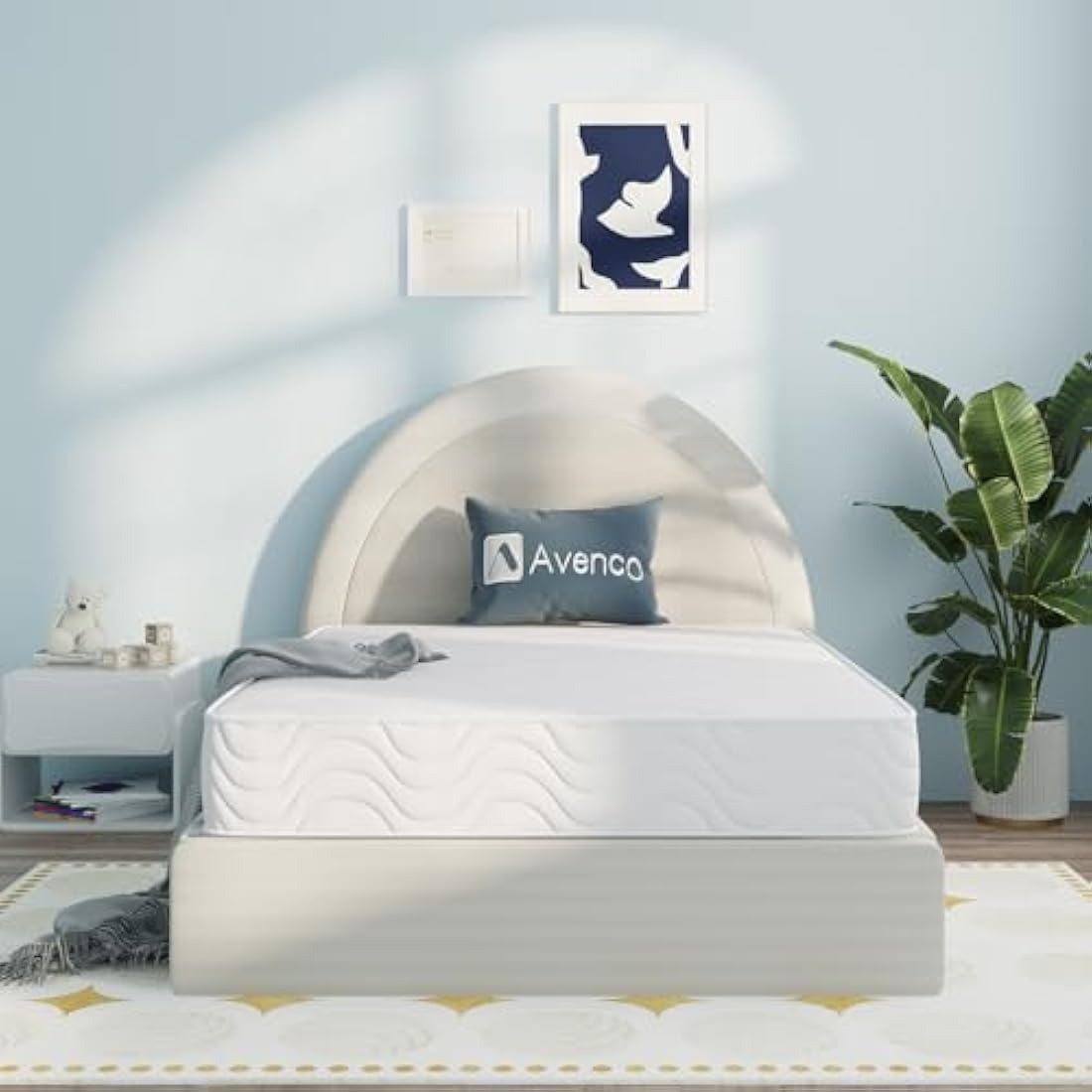 Avenco 3FT Single Mattress 8 Inch Pocket Sprung Mattress Medium Soft Motion Isolation Spring Mattress with CertiPUR-US Foam & Oeko-Tex Fabric 90x190x20cm
