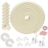 Baby Corner Guards, Fairy Baby 17Pcs Baby Proofing Kit Child Safety 1 Edge Protection 19.68 ft + 8 Corner Protectors +2 Cabinet Latch Locks + 4 Cabinet Strap Locks+ 2 Door Stopper Guards