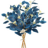 UXORSN 6PCS Artificial Eucalyptus Stems Leaves Blue Faux Eucalyptus Plant Spray Greenery Stem Branches with Seeds Silver Dollar Foliage for Wedding Vase Flower Arrangement Party Decor
