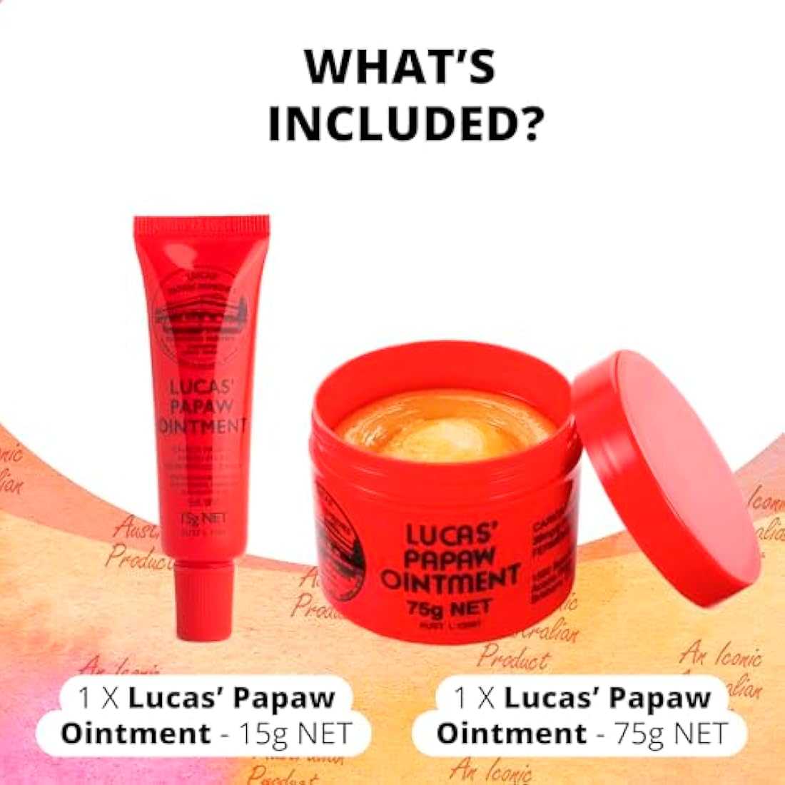 Lucas Pawpaw Lip Ointment, Lucas Pawpaw Cream, Lucas Pawpaw Ointment for Lips & Dry Skin - Unique All Skin Types, All Gender- Any Season Gift Pack with 75g and 15gr Pawpaw Balm
