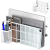 THYGIFTREE Desk Side Storage, Vertical Laptop Stand, Laptop Holder Desk with Pen Holder, Clamp on Shelf (WHITE)