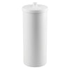 iDesign Kent Freestanding Toilet Roll Holder, Plastic Toilet Paper Holder with Lid, Essential Toilet Paper Storage, White, 16.002 x 16.002 x 39.37 cm