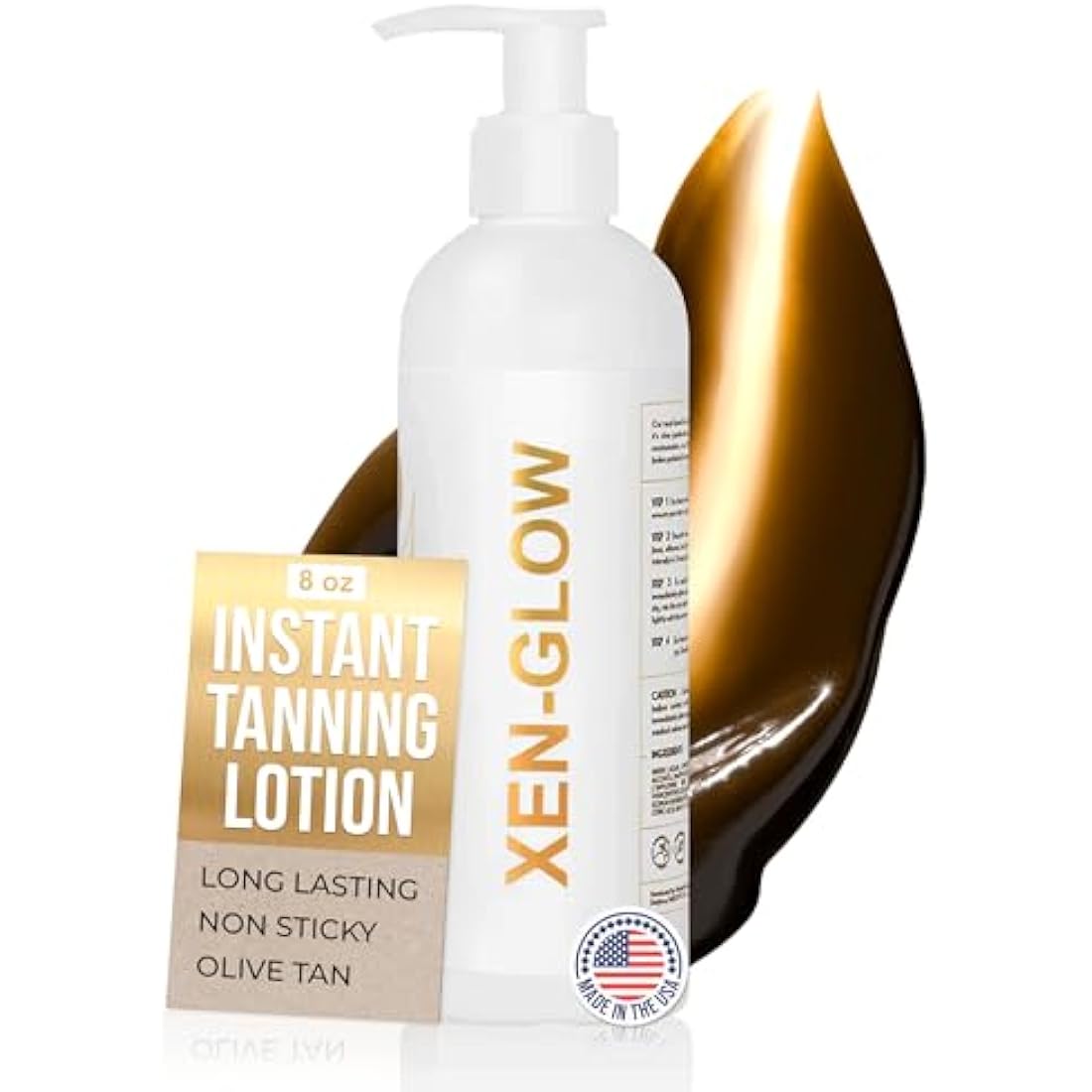 XEN-GLOW Dark Self Tanning Lotion - Hydrating Olive Self Tan for Face & Body – Fast drying Dark Fake Tan Lotion with Vitamin C, Vitamin E, & Aloe Extract, Long lasting & Streak free Application, 236ml